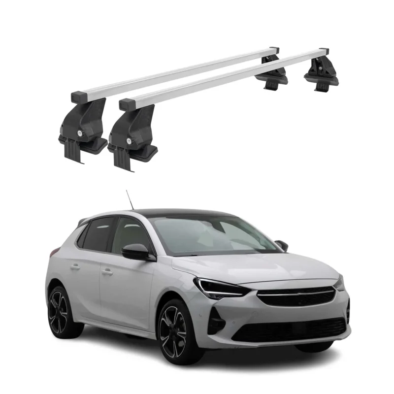 Menabo Dachträger Grundtäger für Opel Corsa F 2019-2026 50kg Stahl Silber 2 tlg