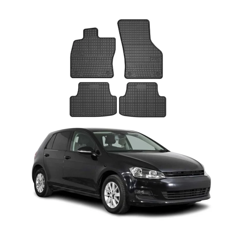 OMAC Gummi Fußmatten für VW Golf 2012-2020 Automatten Gummi Schwarz 4tlg