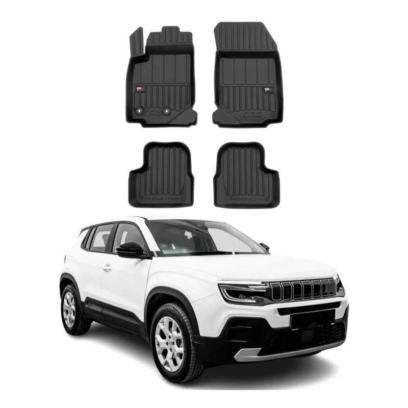 Fußmatten Gummimatten für Jeep Avenger 2023-2026 OMAC Premium 3D Schwarz TPE 3x
