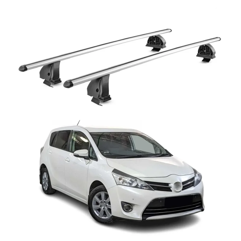 Alu Dachträger für Toyota Verso S 2010-2016 TÜV T-Nut Abschließbar 2tlg Silber