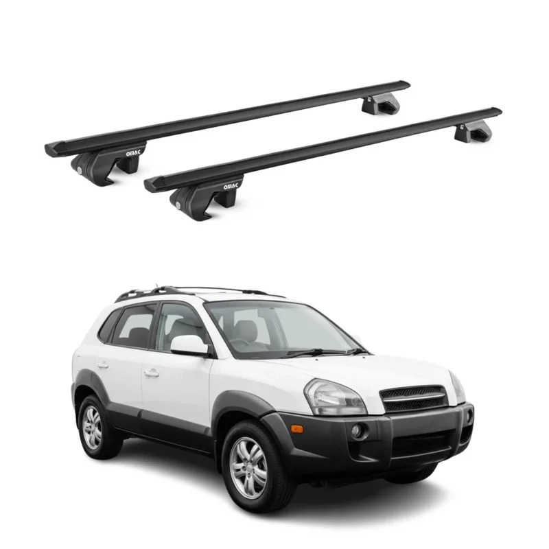 Dachträger Grundtäger für Hyundai Tucson I 2005-2009 90kg Aluminium Schwarz ABE