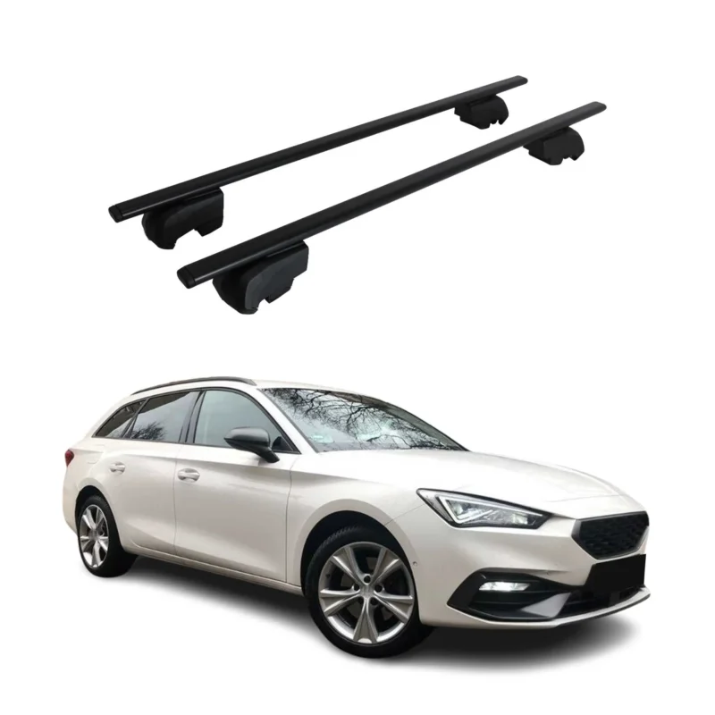 Dachträger Grundträger für Seat Leon 2020-2026 75kg Stahl Schwarz 2 tlg