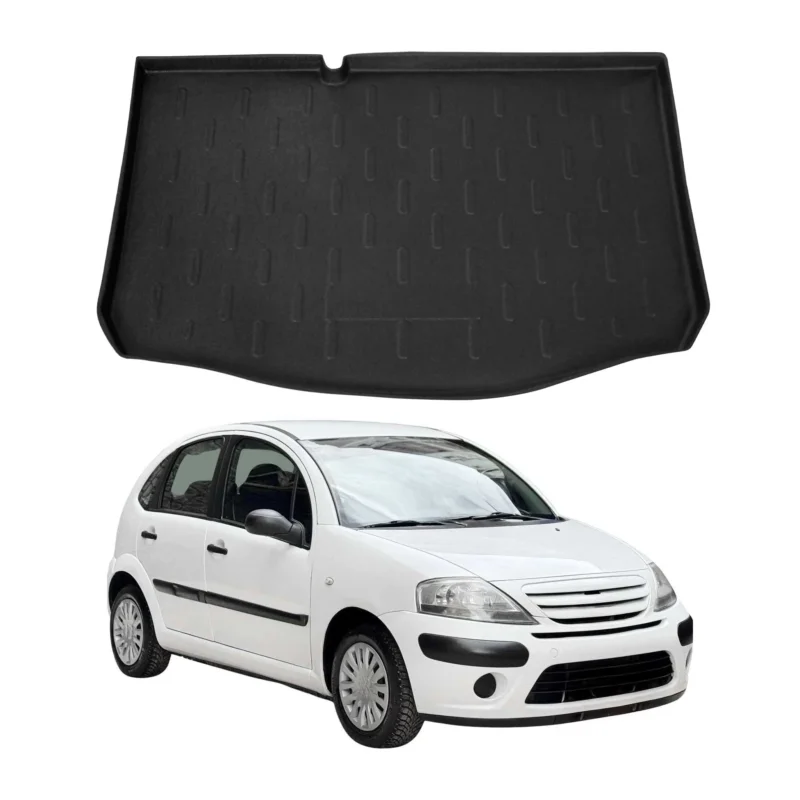 Kofferraumwanne Laderaumwanne für Citroen C3 2002-2009 5tür Gummi TPE Schwarz