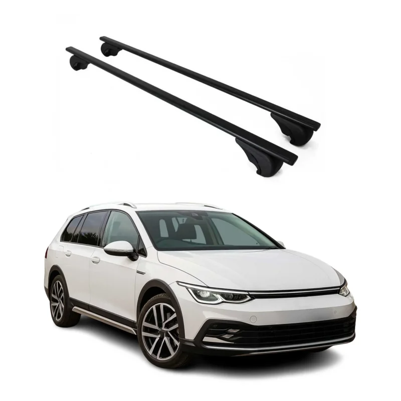 Dachträger Grundträger für VW Golf Alltrack 2019-2026 75kg Stahl Schwarz 2 tlg
