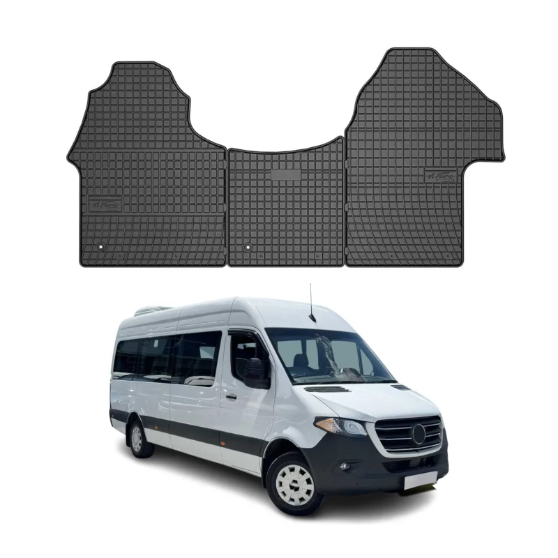 OMAC Gummi Fußmatten für Mercedes Sprinter W907 2018-2026 Automatten Schwarz 3x