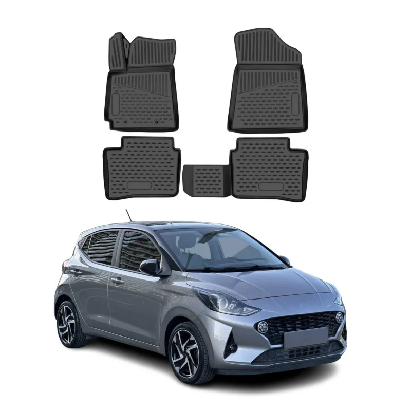 OMAC Gummimatten Fußmatten für Hyundai i10 2020-2026 TPE Automatten Schwarz 4x