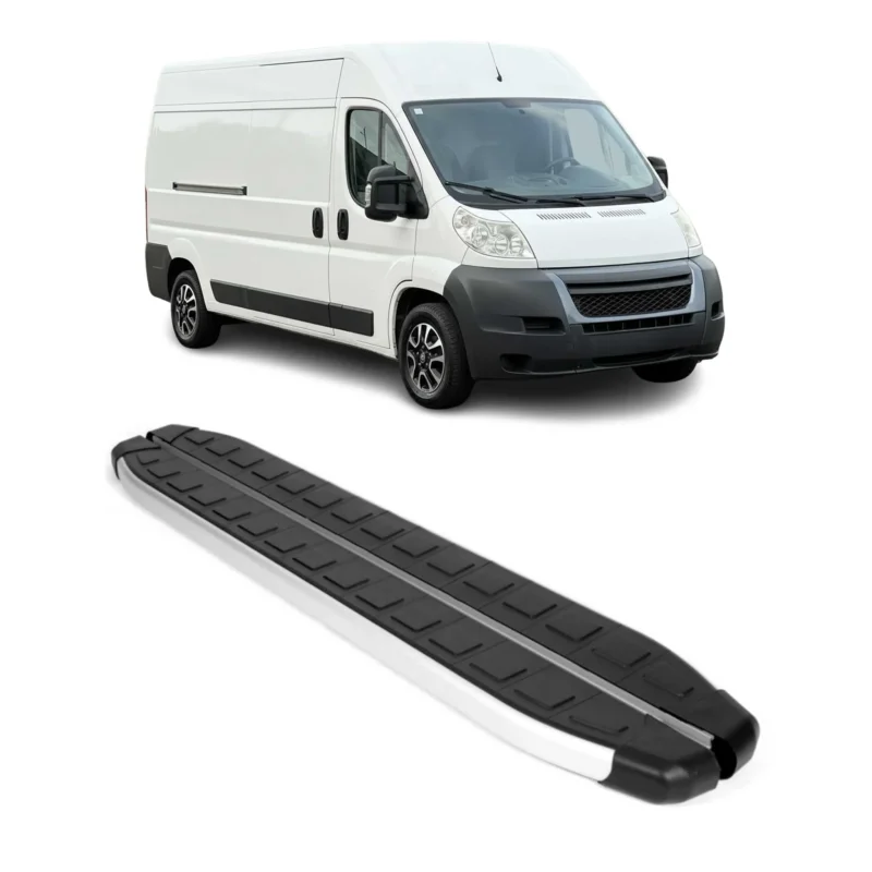 Seitenbretter Trittbretter für Citroen Jumper 2006-2026 L3/L4 Langer Alu Schwarz