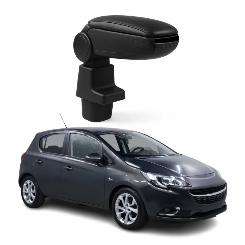 Mittelarmlehne Armlehne für Opel Corsa 2015-2019 Schrägheck PU-Leder ABS Schwarz