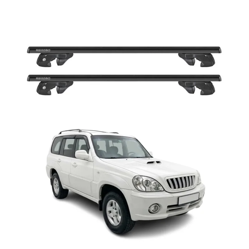 Dachträger Grundtäger für Hyundai Terracan 2001-2007 Alu 90kg TÜV Schwarz 2tlg