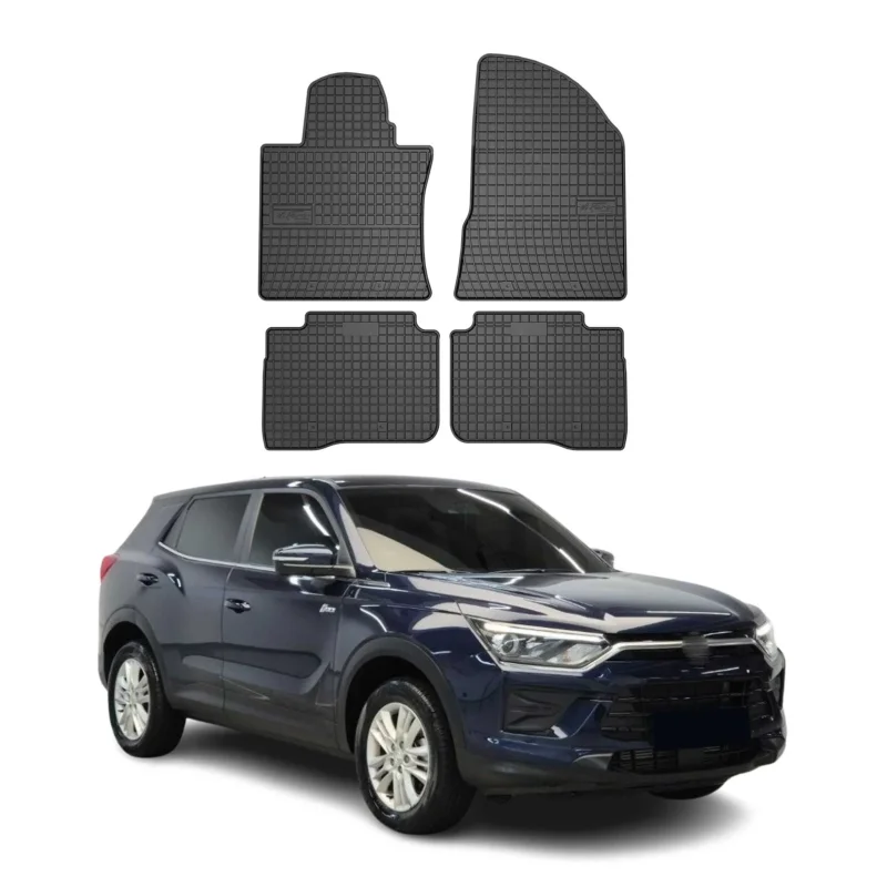 OMAC Gummi Fußmatten für Ssangyong Korando 2019-2026 Automatten Gummi Schwarz 4x