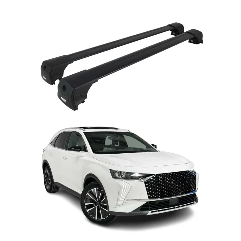 Dachträger Grundtäger für DS 7 Crossback / DS 7 2017-2026 Aluminium Schwarz 2tlg