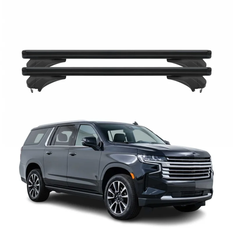 Menabo Dachträger Grundtäger für Chevrolet Suburban 2021-2026 Alu Schwarz 2 tlg