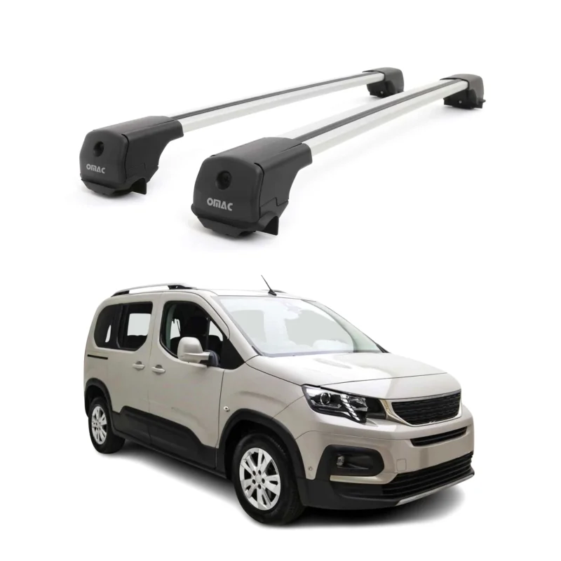 Dachträger Grundträger für Peugeot Rifter 2018-2026 Aluminium 75kg Grau 2tlg