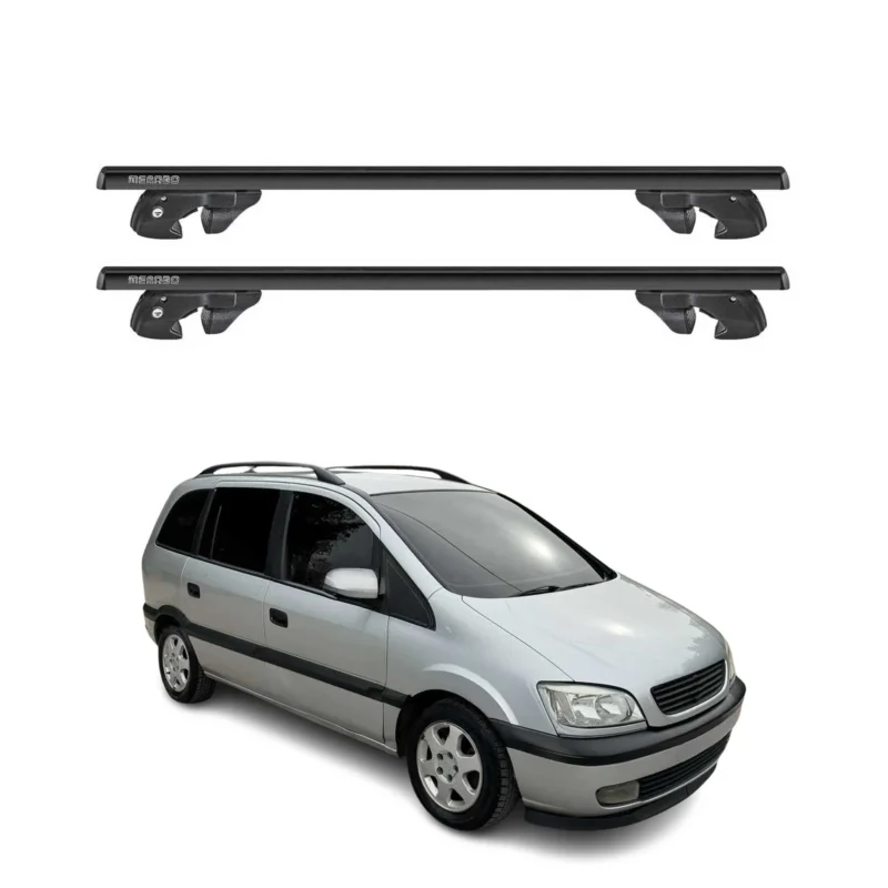 Dachträger Grundtäger für Opel Zafira A 1999-2005 Alu 90kg TÜV Schwarz 2tlg