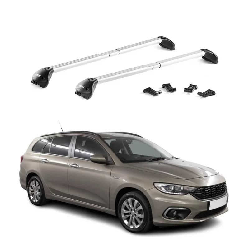 Dachträger Grundtäger für Fiat Tipo Kombi 2015-2026 100kg Aluminium Silber ABE