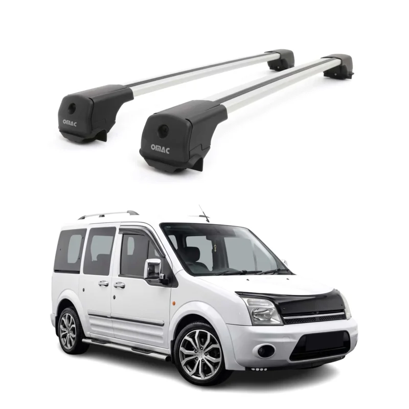 Dachträger Grundträger für Ford Transit Connect I 2003-2013 Aluminium Grau 2tlg