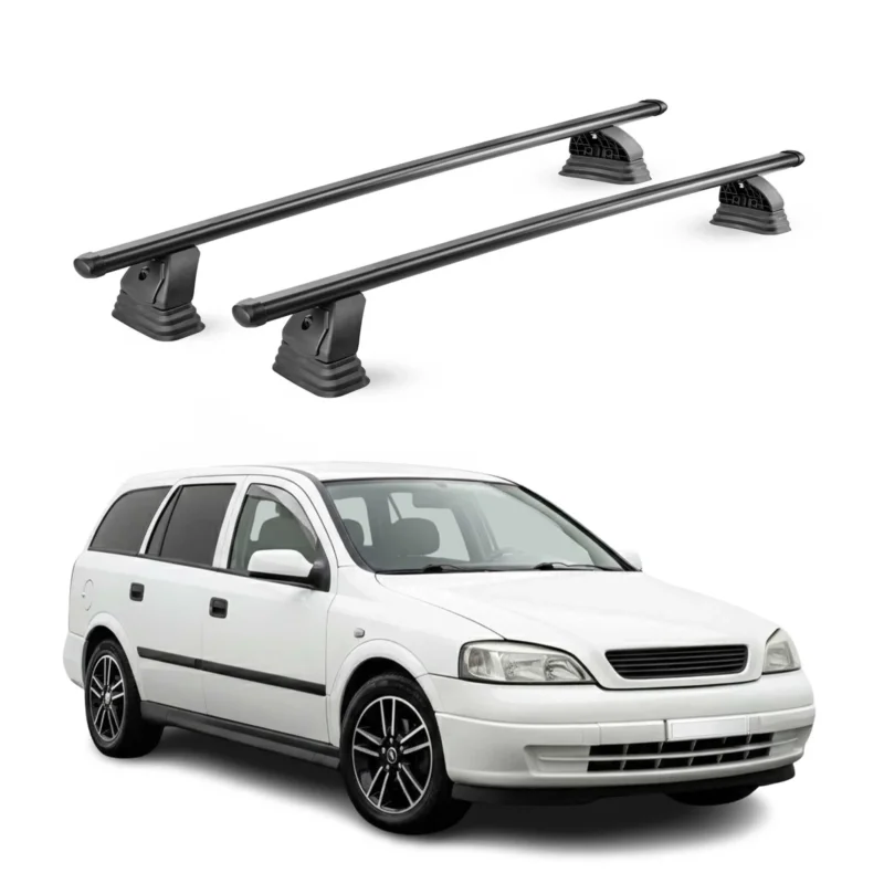Stahl Dachträger für Opel Astra G Kombi 1998-2004 TÜV Abschließbar 2tlg Schwarz