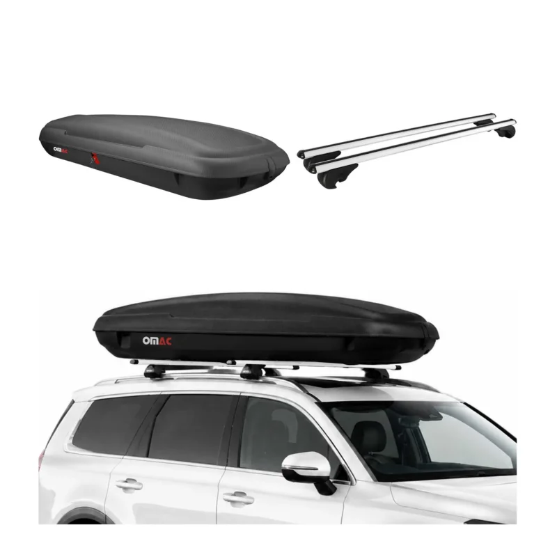 Carbonlook Dachbox 480L + Alu Dachträger VW Touran II 2015-2026 Silber