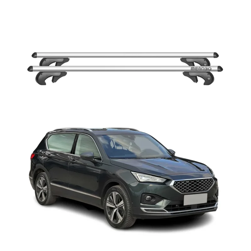 Menabo Dachträger Grundtäger für Seat Tarraco 2018-2024 90kg Alu Silber 2 tlg