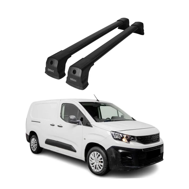 Dachträger Grundtäger für Peugeot Partner mk3 2018-2026 Aluminium Schwarz 2 tlg