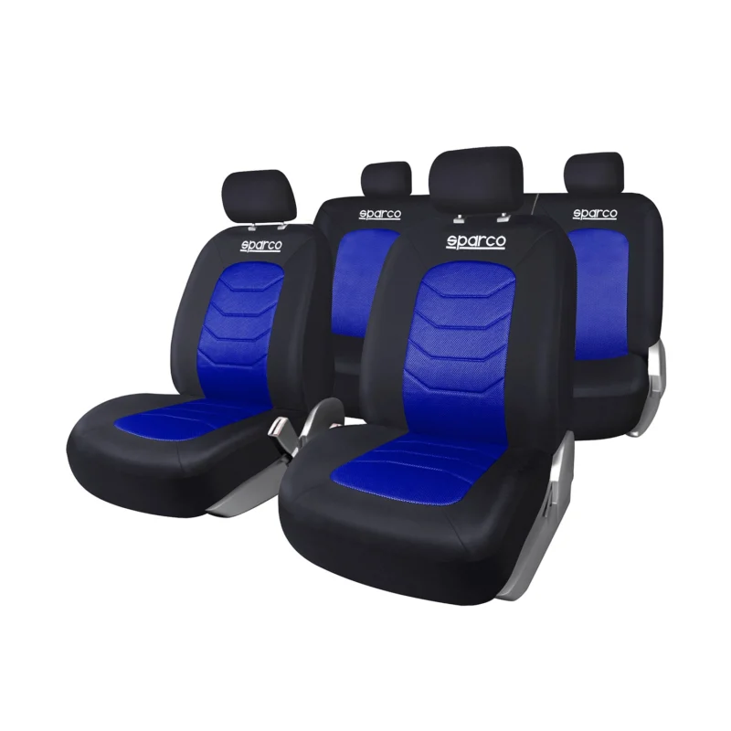 SPARCO Sitzbezüge Schonbezüge Autositzbezüge Universell Blau Vorne Hinten