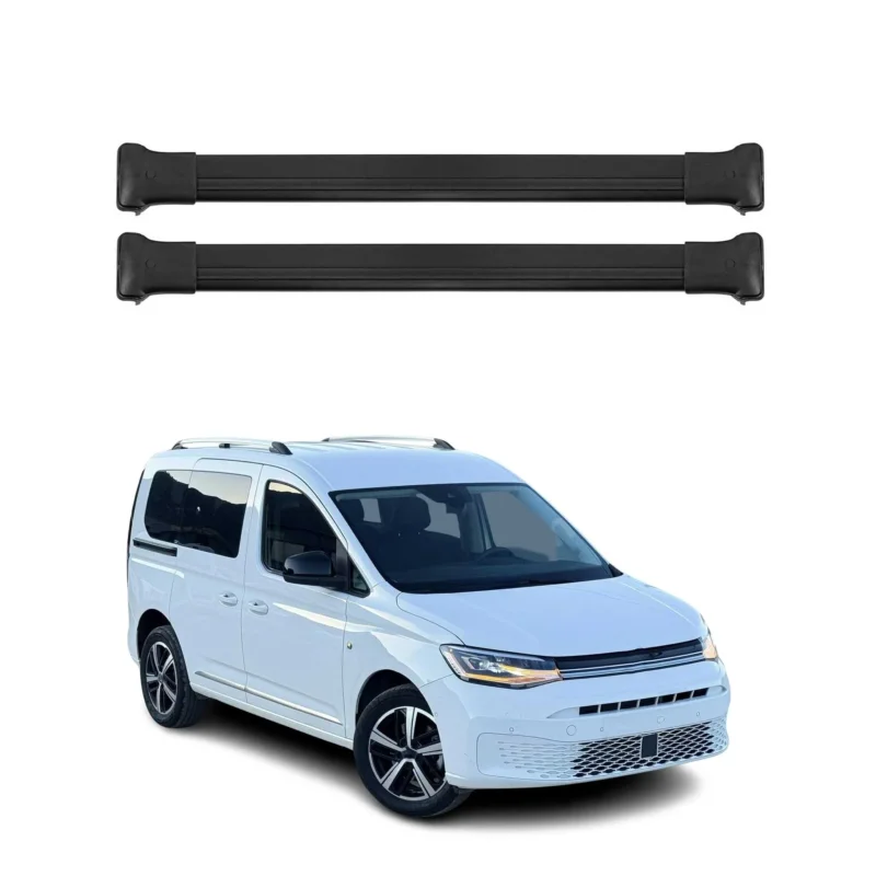 Dachträger Gepäckträger für VW Caddy V 2020-2026 Relingträger Aluminium Schwarz