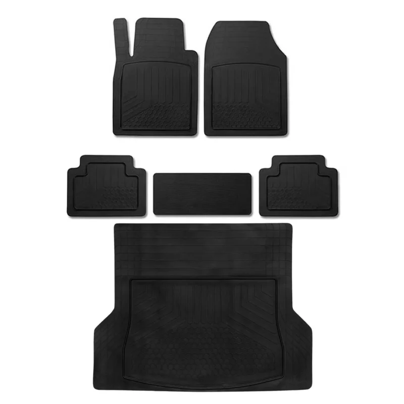 Fußmatten & Kofferraumwanne Set für Nissan Qashqai Antirutsch Universal Schwarz