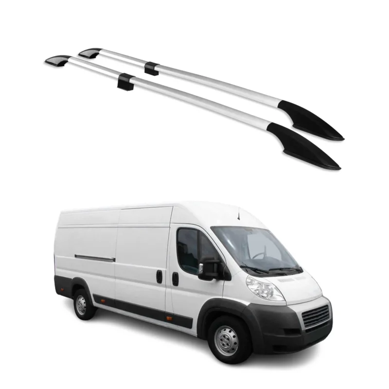 Dachreling Dachgepäckträger für Fiat Ducato 2006-2026 H2 & L4 Langer Alu Grau