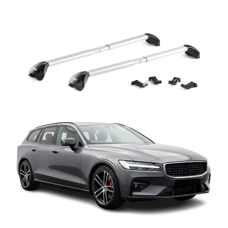 Dachträger Grundtäger für Volvo V60 II 2019-2026 100kg Aluminium Silber ABE