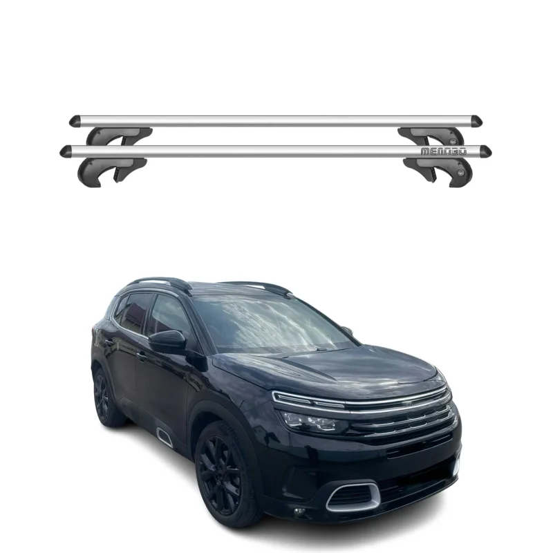 Menabo Dachträger Grundtäger für Citroen C5 Aircross 2018-2025 90kg Alu Grau 2x