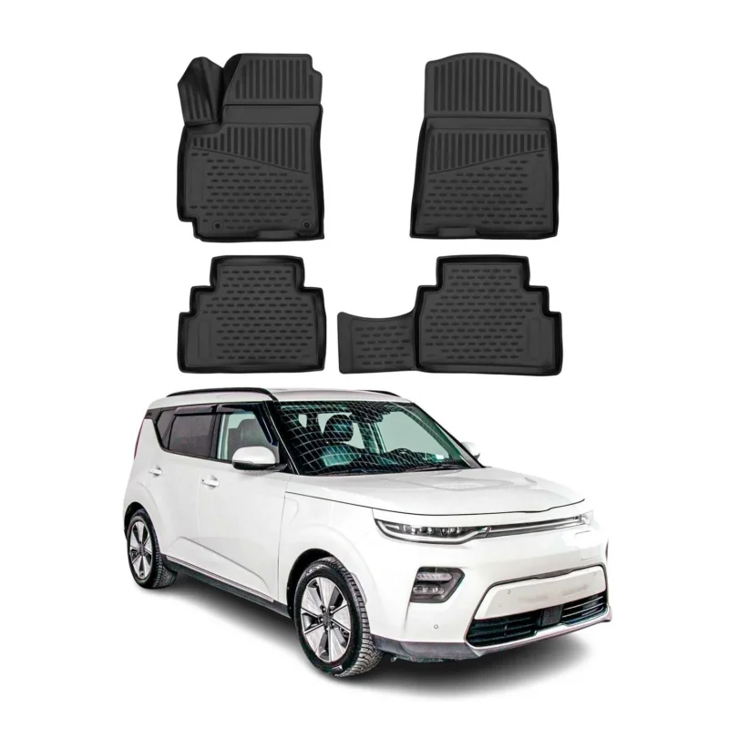 OMAC Gummimatten Fußmatten für Kia Soul 2020-2026 TPE Automatten Schwarz 4x