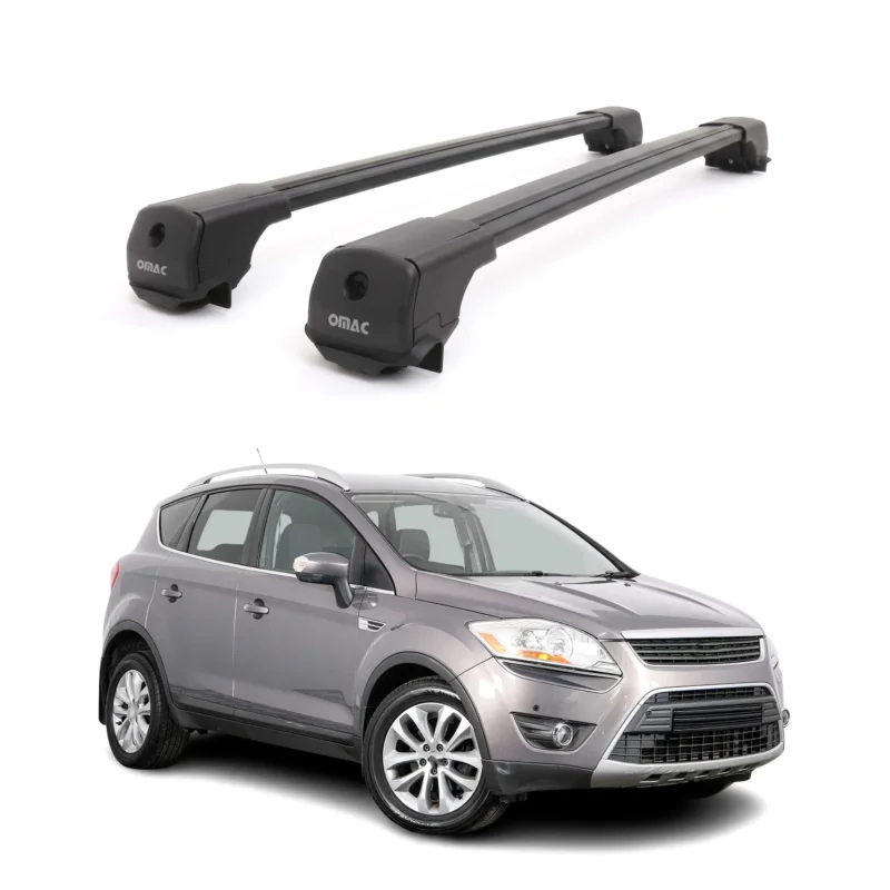 Dachträger Grundträger für Ford Kuga I 2008-2012 Aluminium 75kg Schwarz 2tlg
