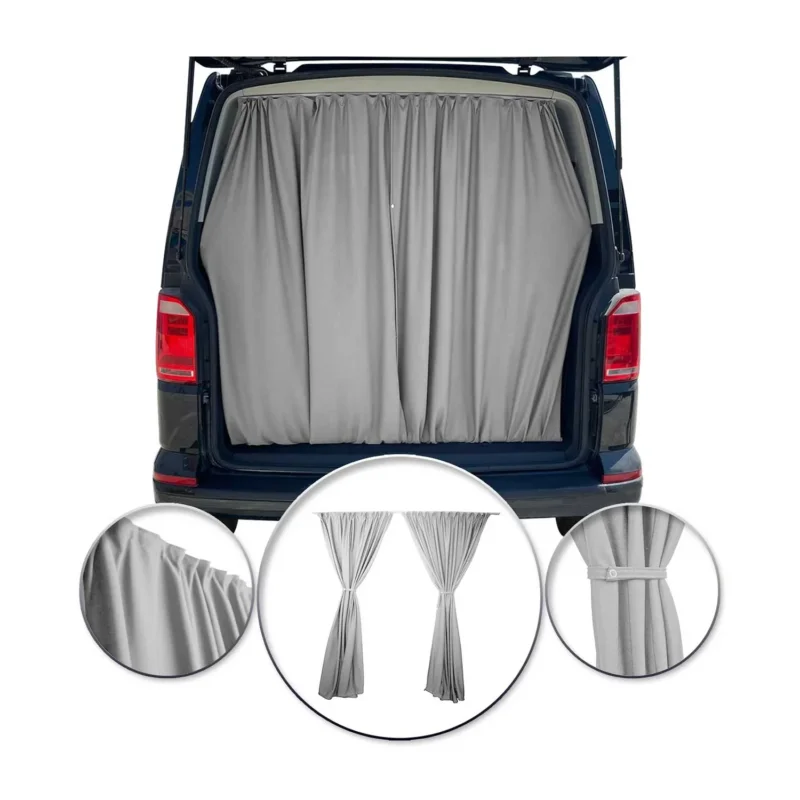 Maß Gardinen Sonnenschutz für VW Caddy L1 L2 Heckklappe Vorhänge Grau