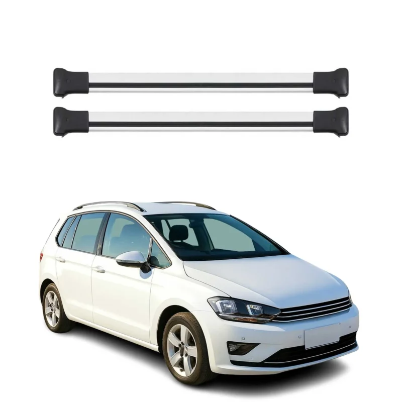 Dachträger Grundtäger für VW Golf Sportsvan 2014-2020 75kg Alu Grau 2 tlg