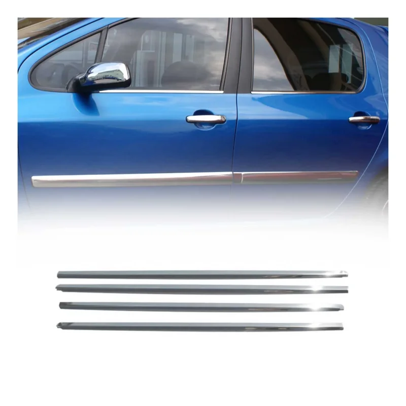 Fensterleisten Zierleisten für Peugeot 307 2001-2008 Edelstahl Chrom 4tlg