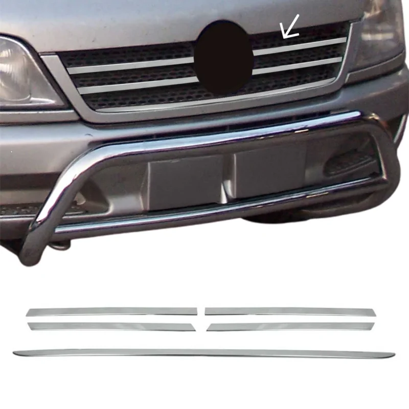Kühlergrill Leiste Grillleisten für Mercedes Sprinter 901 905 1995-2006 Chrom 5x