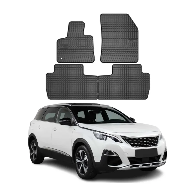 OMAC Gummi Fußmatten für Peugeot 5008 2017-2024 Automatten Gummi Schwarz 4tlg