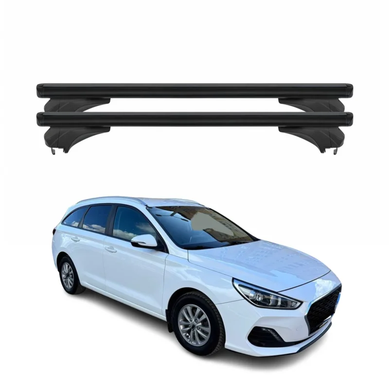 Menabo Dachträger für Hyundai i30 PD Kombi 2016-2025 Aluminium Schwarz 2 tlg