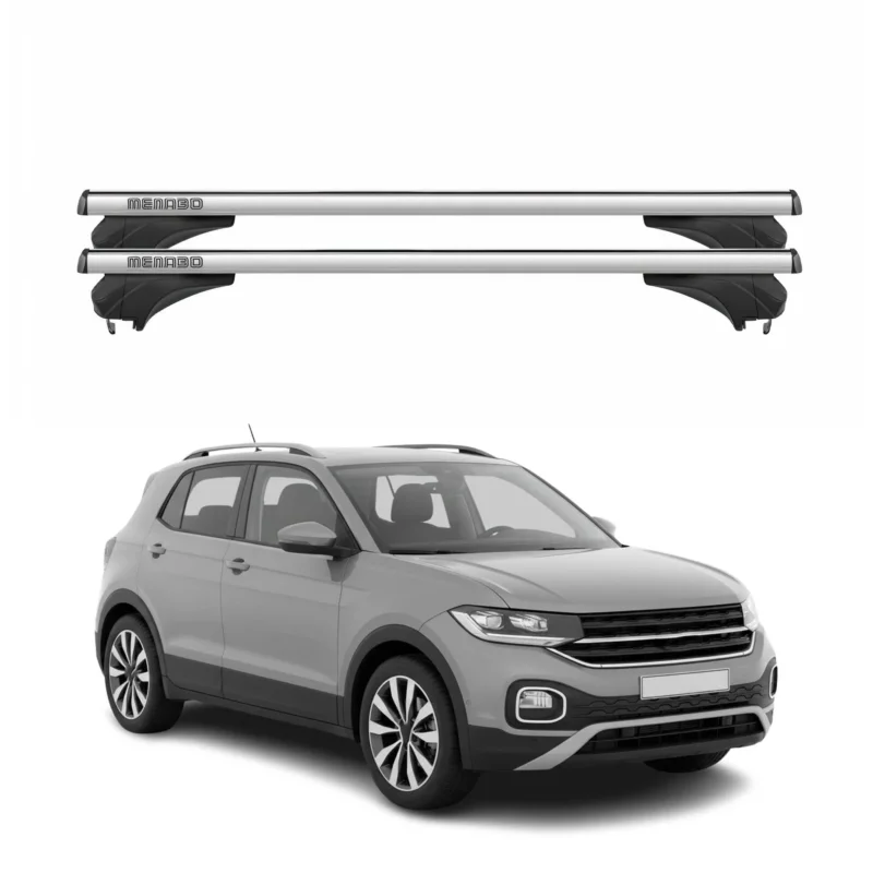 Menabo Dachträger Grundtäger für VW T-Cross 2024-2026 FL Aluminium Silber 2 tlg