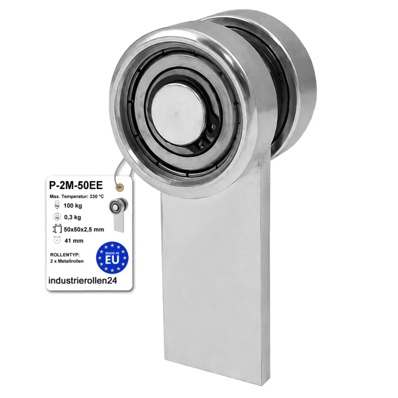 Torwagen für Schiebetore bis 330 °C – für Profile 50 × 50 mm – Wandstärke 2,5 mm: P-2M-50EE