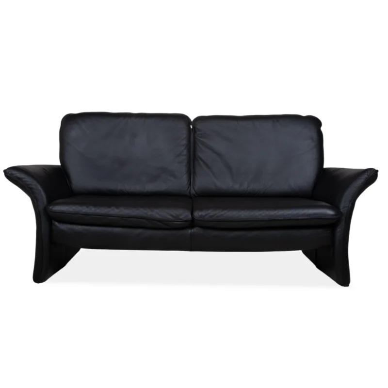Musterring Leder Dreisitzer Schwarz Sofa Couch