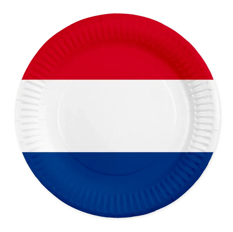 Nederland Borden Rood Wit Blauw 23cm 8st van WeFiesta koop je bij Partywinkel