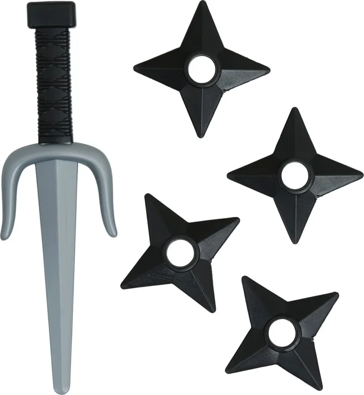 Ninja Nep Nunchaku Zwart Zilver 5st van Fiestas Guirca koop je bij Partywinkel