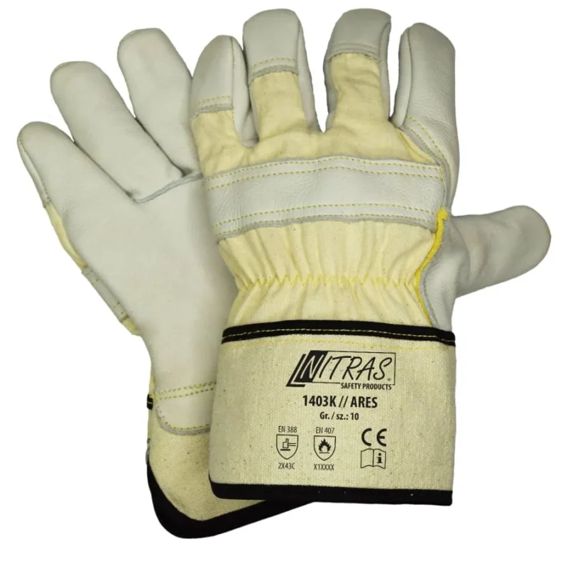 NITRAS ARES Rindvolllederhandschuhe Gr. 8 – 1 Packung (12 Paar)