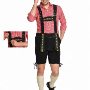 Oktoberfest Lederhose Zwart Kort van Partychimp koop je bij Partywinkel