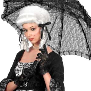Ombrelle en dentelle pour femme noire