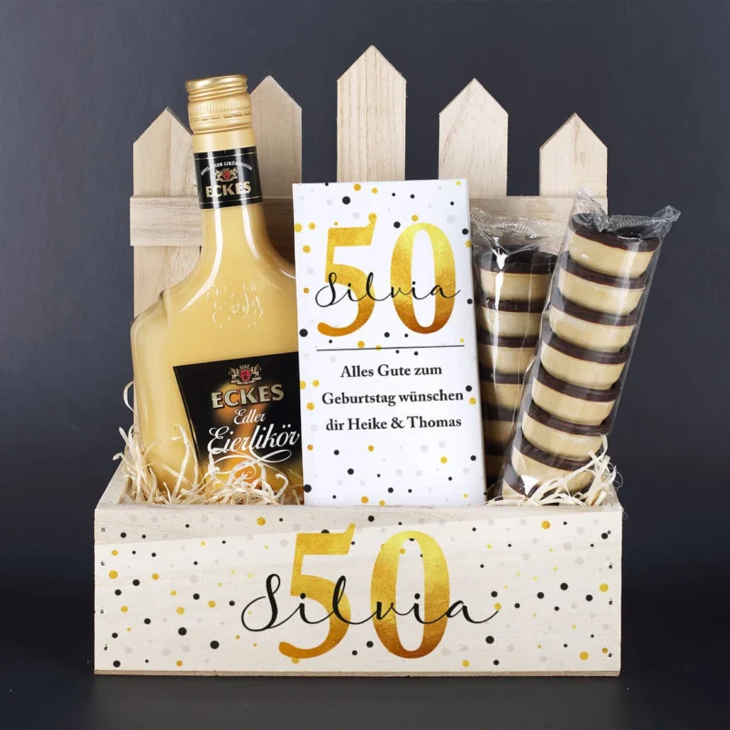 Eierlikör Geschenkset zum Geburtstag mit Personalisierung