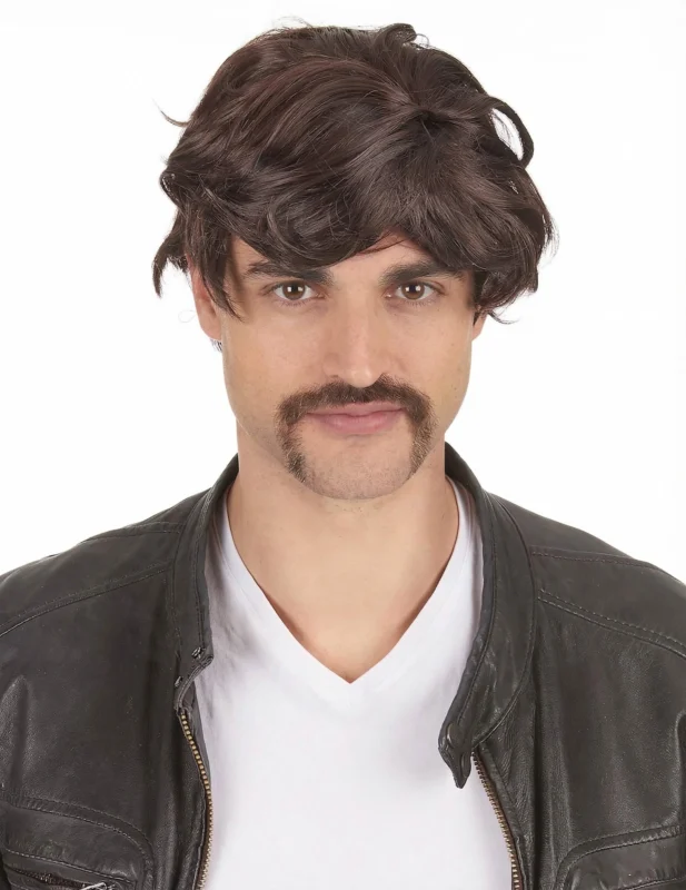 Perruque courte pour homme brune