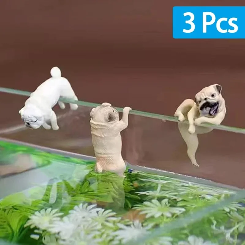Mini Hund Figurine für Aquarium Dekoration – 1-3 Stück