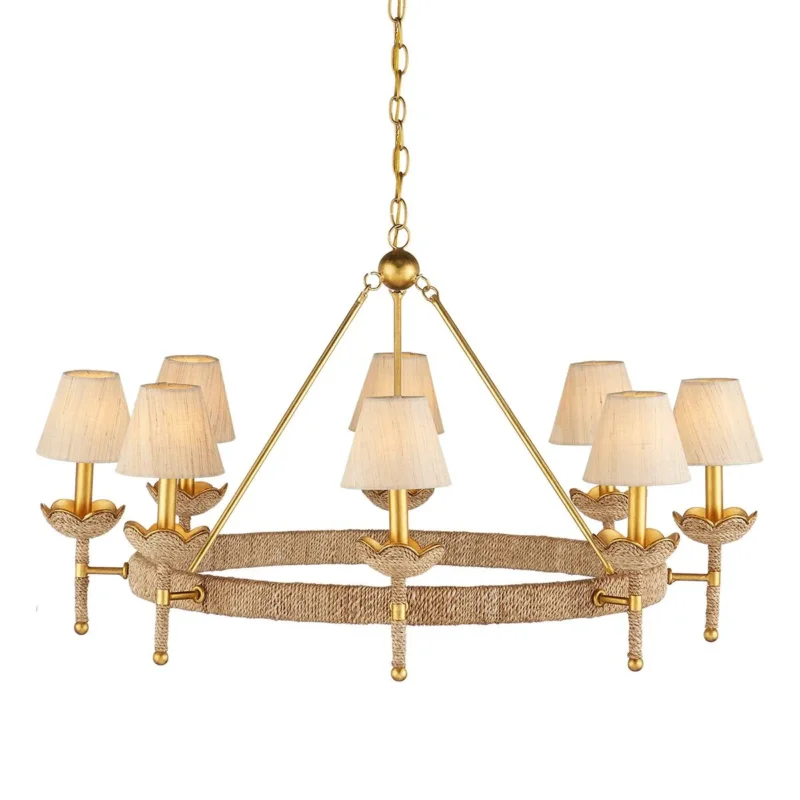 Currey & Company – Vichy Kronleuchter 8-flammig Gold